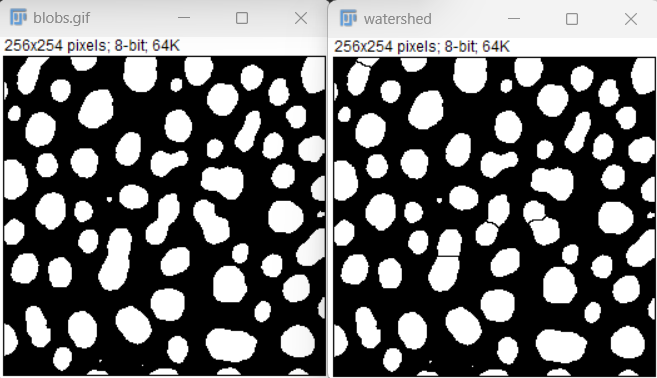 Watershed on blobs