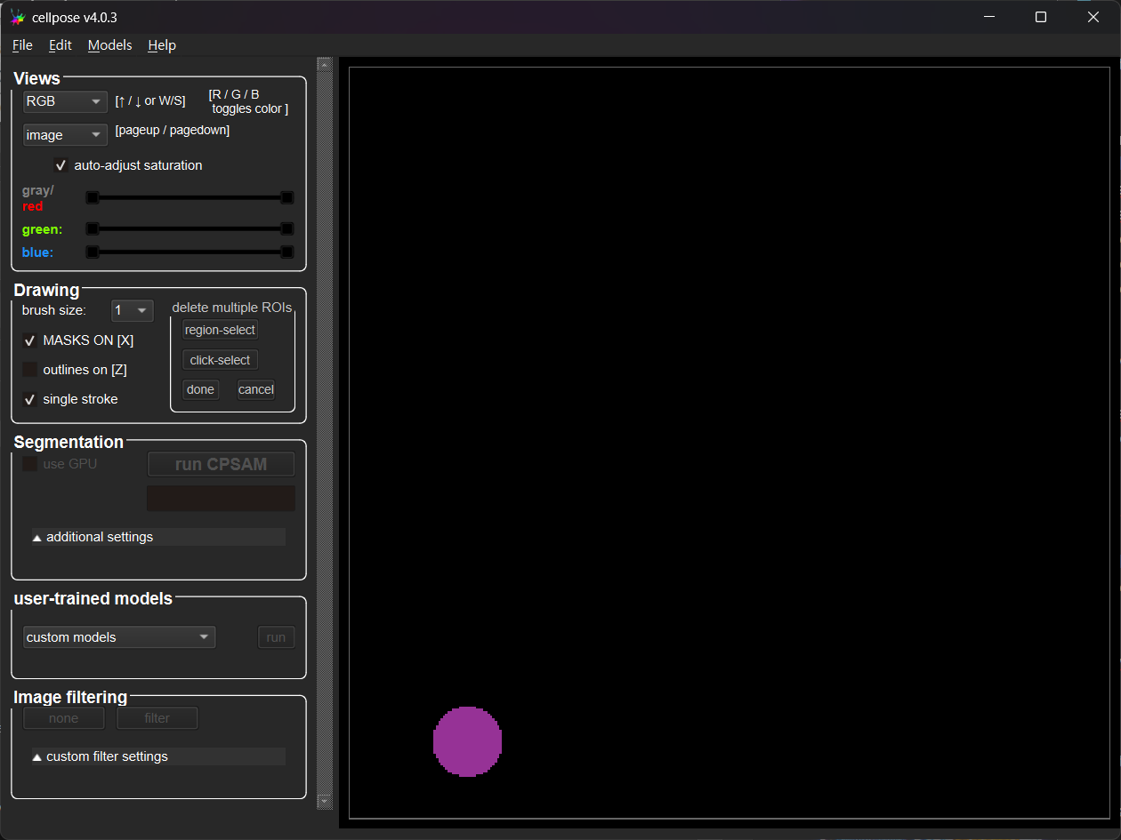 The standalone cellpose user interface