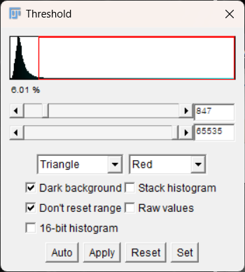 Gaussian subtraction thresholding params