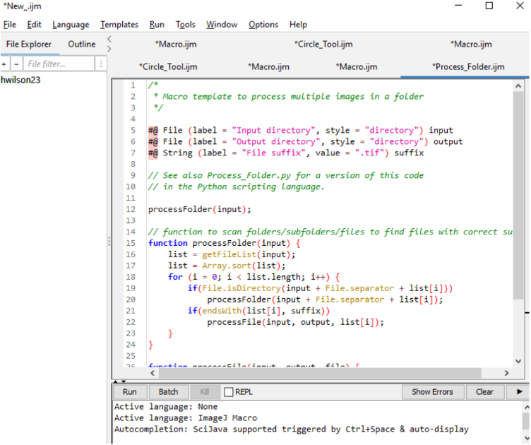 Example batch macro